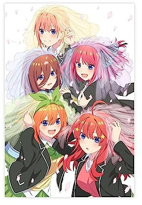 SRPM The Quintessential Quintuplets ~ Anime-Poster Leinwand Poster Wandkunst Dekor Druck Bild Gemälde für Wohnzimmer Schlafzimmer Dekoration Rahmen: 30 x 45 cm