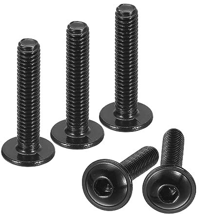 sourcing map Lot de 50 vis à tête bombée à tête bombée M4 x 20 mm en acier inoxydable 304 à oxyde noir - Vis à métaux entièrement filetées