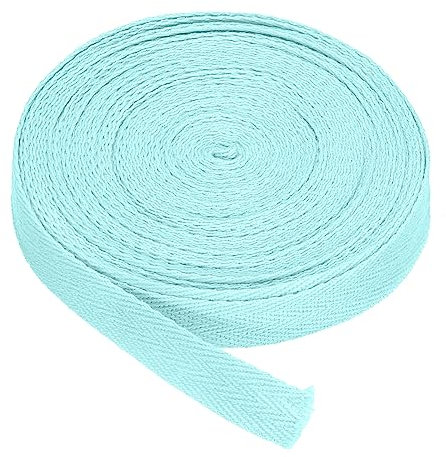 PATIKIL Baumwollband Baumwolle Gurtband 15mm x 9m, Schrägband Baumwoll Nahtband Köperband Saumband Einfassband Stoffband Webband zum Nähen für DIY Basteln Stricken Verpackungen, Hellblau