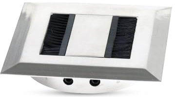 Gedotec Kabeldurchlass aus Metall Edelstahl-Optik | 1 Stück | Kabeldurchführungssystem Ø 80 x 12 mm | Soul | Kabeldurchgang 2-teilig | Kabeldurchlasskanal in quadratischer Form