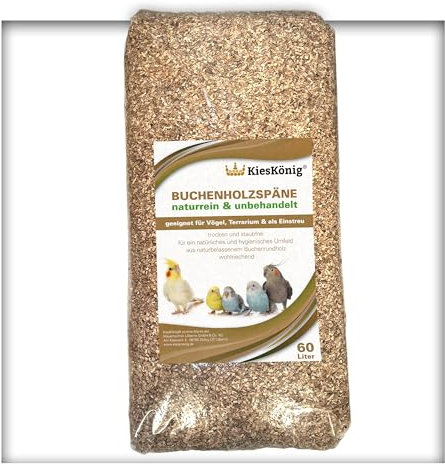 60 Liter Buchenholzgranulat Vogelsand Bodengrund Terrariensand Einstreu Terrariumsand Tiereinstreu Körnung Medium 3,0-5,0 mm