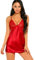 BKEPDY Camicie Notte Donna Seta Sexy Babydoll Sottoveste Vestaglia Pigiama Con Scollo a V Biancheria da Notte per Casa (S)