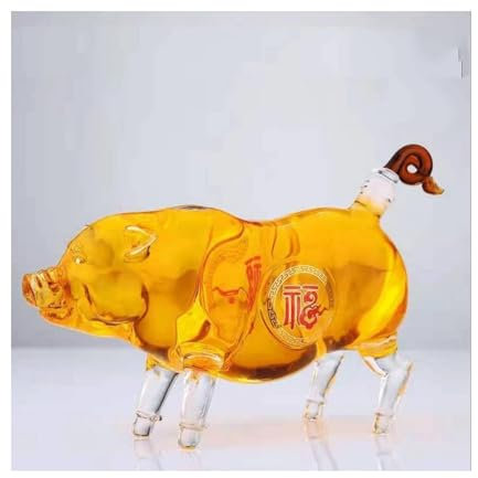 Bouteille De Vin De Carafe Animale Du Zodiaque, Carafe De Whisky De Porc Chanceux, Bouteille De Whisky Animal En Verre Sans Plomb Scotch Whisky Rhum Tequila Amoureux Cadeau