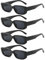 Dwenarry Sonnenbrille für Damen Schwarz Rechteckige Vintage Party Sonnenbrillen Set Retro Trendy Brille Fasching Aesthetic Partybrillen 4 Stücke