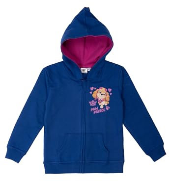 United Labels Paw Patrol - Felpa con cappuccio per bambine con chiusura lampo, colore: Blu, Blu, 98 cm-104 cm