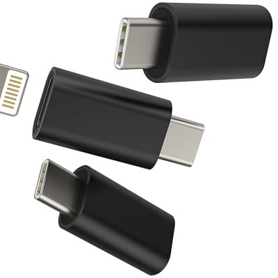 Adaptador Tipo C a Lightning Hembra (3 Pack)USB C Jack Macho Accesorios Cargador Cable Conversor Type-C Adapter Para iPad Air Mini6 Para Apple iPhone15 Pro Max Plus Compatible con Samsung Convertidor