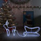 Homgoday Weihnachtsdeko, Rentiere und Schlitten, 252 LEDs, Blau, Outdoor-Dekoration, Weihnachtsfeier