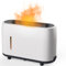 Aroma-Diffusor mit ätherischen Ölen, 3D-Flamme, Ultra-leises Umgebungs-Nachtlicht für Heimbürozimmer, wasserlose automatische Abschaltung mit Timer, weiß, fernsteuerbar (240ML)