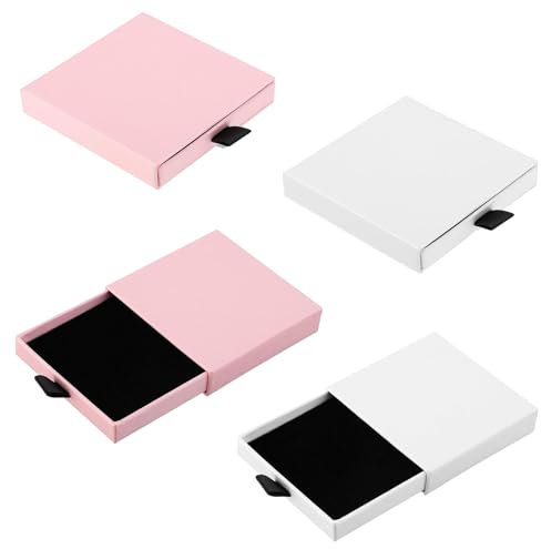 4pzas Caja Joyero para Pulseras,Caja de Regalo de Joyería,Cajas de Almacenamiento para Joyas para Mujer,Organizador Pequeño para Joyas de Papel Artístico,Organizador de Pendientes y Anillos