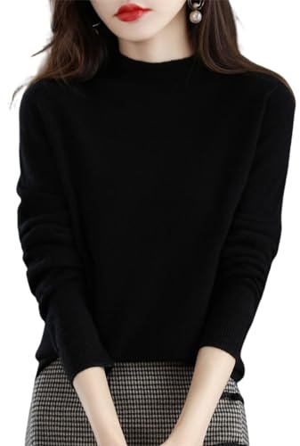 Maglioni in cashmere da donna, a maniche lunghe, girocollo, leggero, morbido, lavorato a maglia, maglione caldo da donna