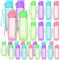 OGMBI 20 Pack Plastic Water Bottles Bulk for Kids, 500ml Reusable Flip Top Sports Water Bottle with Handle Strap for Adults, Lightweight Leak Proof Drink Bottles for Gym School Party Outdoor(4 Color)