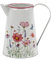 Dekorative Krug, Krugvase, Vase, 20cm hoch, Weiß mit Blumenmotiv und Schmetterling- nur zur Dekoration zu verwenden