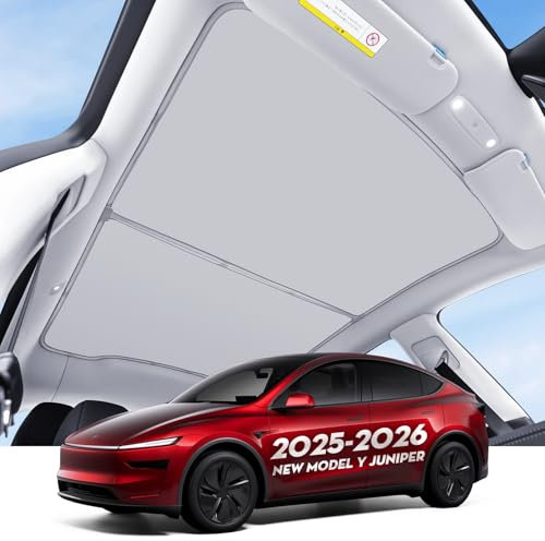 KUNIST Parasol de techo para Tesla Model Y Juniper 2026, actualizado [sin caída] Parasol de techo solar para 2025-2026, accesorios de enebro para modelo Y 2025-2026 [aislamiento térmico/reflexión] 16