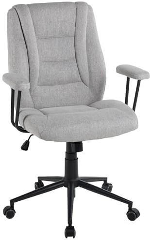 Duo Collection Caspar Drehstuhl in Hellgrau | Bürostuhl mit robustem Stoffbezug, Wippmechanik & Höhenverstellung | Home Office Stuhl bis 100 kg, verstellbar & bequem