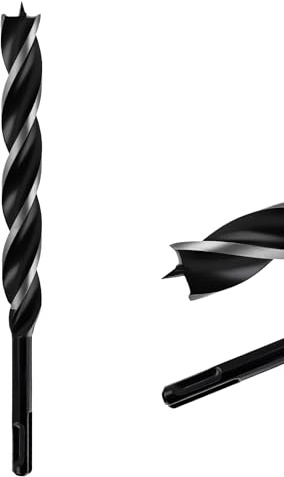 Extra Long 18mm x 230mm Auger Drill Bit SDS Plus, SDS Wood Auger Drill Bits | 18mm Dia. Timber Drill Bit 230 mm Long for Woodworking