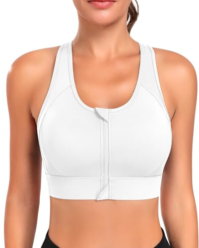 JoyGirl Sport BH Damen Starker Halt Vorderverschluss | Mesh Ringerrücken, Gepolstert, Push Up, Ohne Bügel Yoga Bh, Seamless Sport Bustier, Atmungsaktiv, Komfort, für Fitness, Lauf