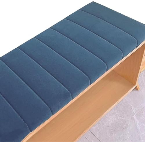 Generisch Bankkissen Bankauflage Waschbar Abnehmbarem Sitzkissen Bank Grün,rutschfeste Sitzauflage Sitzbank Auflage Drinnen Polster Fur Kissenauflage Küchenbank Gardenbank Essbank,Blau,120x45cm