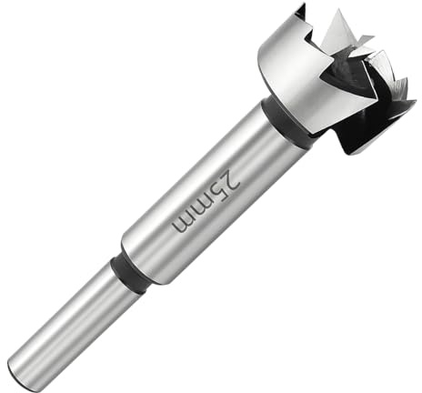 25mm Hole Saw Drill Bit, Professional Wood Drill Bit for Bench Drill, 25mm Diameter Hole Cutter with 6.3cm Depth, Round Shank Wood Tools, for Woodworking and DIY Projects