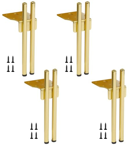 Pilikoll 4 Stück 20cm Möbelfüße für Couchtisch, Sofa, TV-Schrank, Bettfuß | 20cm Moderne metall-Möbelbeine, DIY Ersatz Möbelfüße, Gold Moderne Eisen tischbeine,für Tisch, Kommode