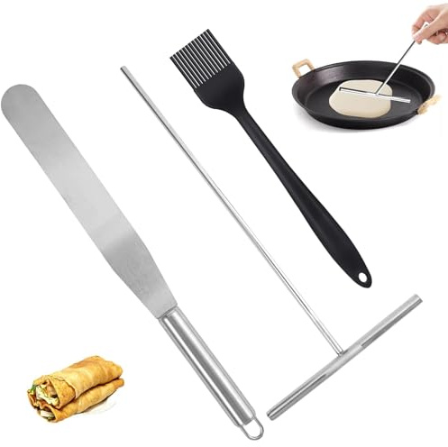Set Professionale per Crepes con Spatola, Paletta e Pennello – Accessori Completi per Pancake e Cucina Creativa