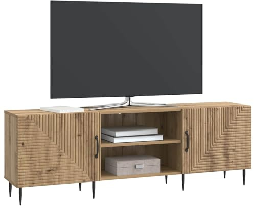 vidaXL TV-Schränk Artisan-Eiche 150 x 31 x 50 cm Holzwerkstoff, Stylisches Wohnzimmer, Vintage Lowboard, viel Stauraum, rechteckiger TV-Ständer, Medientisch, praktischer Organizer
