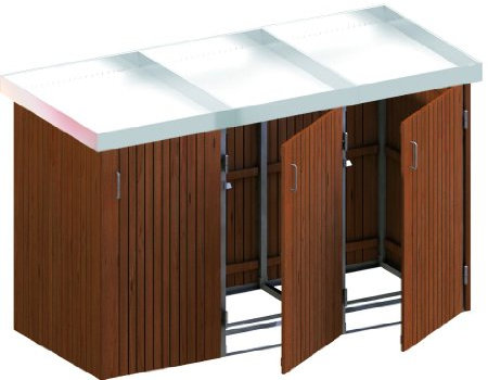 BINTO Mülltonnenbox Hartholz System 3P inkl. Pflanzschalen - 5115
