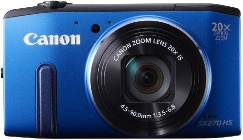 Canon PowerShot SX270 HS Fotocamera Digitale, Zoom 20x, CMOS da 12.1 Megapixel, Full HD, Blu
