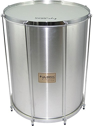 Tycoon Percussion 16″ Surdo, Aluminum Shell, Durable Synthetic Head, 10 Tuning Lugs, Produces Deep Booming Bass Sounds, Perfect for Samba, Axé, or Drum Circles, Includes Mallet (TPSD-16AL)