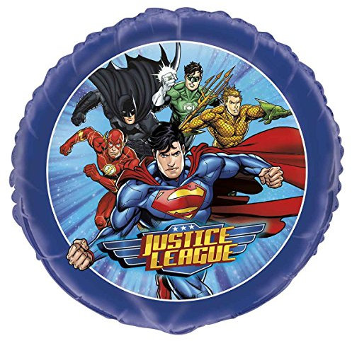 Justice League Multicolor Round Foil Balloon (45cm) 1 Piece - Perfect for Superhero-themed Parties and Events