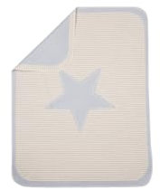 my-mosaik Baby und Kinderdecke Juwel Stern hellblau (Fussenegger) 70x90cm Personalisiert mit Namen/Personalisiert