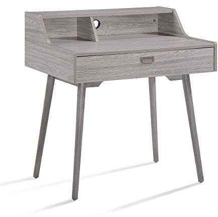 Christopher Knight Home Ellison Mid-Century Moderner Schreibtisch aus Faserplatte, Heimbüro, graue Eiche