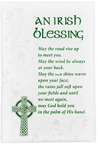 Small Glass Plaque with Irish Blessing Standing Decoration