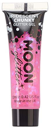 Glitter Chunky Gel scintillante per viso e corpo di Moon Glitter - 12ml - Rosa - Pittura Viso Glitter