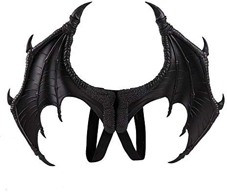 BaronHong Halloween Karneval Kostüm Cosplay Dämon Drachenflügel für Adult Kid (schwarz, M)