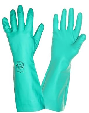 3Kamido Gants Caoutchouc Professionnels en Nitrile, pour Cuisine, Salle de Bain, Laboratoire, Industrie, Nettoyage, Protection Contre Les germes, Chimiques ménagers (1 Paire, 8 M)…