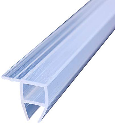 LKXHarleya Shower Screen Door Seal, Bath Shower Screen Seal Strip, Shower Door Seal, Shower Door Bottom Seal for 6-12mm Glass, Corner