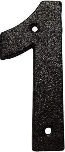 Cast Iron House & Door Numbers 0-9, A-E - Available in Black and Brown (1, Black)
