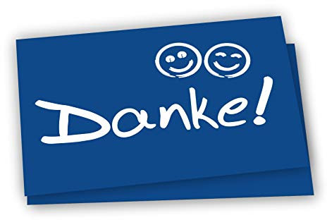 10x Dankeskarten + Umschläge: Danke Postkarte mit Smiley - Danke Karten Set Geburt, Mitarbeiter, Baby, Taufe, Danksagungskarte Jubiläum Kollegen Dankeschön Karte