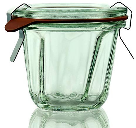 Weck 12 Einkochgläser 80ml Gugelhupf Form RR60 mit Glasdeckel, Ringen und Klammern im Original Karton (Mit Glasdeckel, Ringen und Klammern)