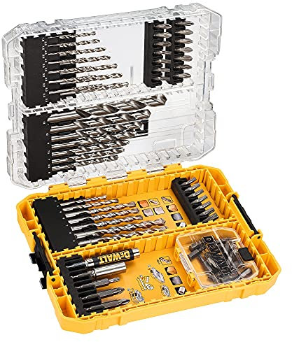 DeWalt DT70761-QZ Coffret Toughcase 72 Pièces - Forets Béton et Métal - Embouts de Vissage - Pour Perceuse-Visseuse