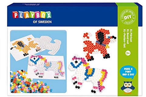 Playbox XL-Bügelperlen-Set Pferd & Hund, 600 Perlen & Zubehör