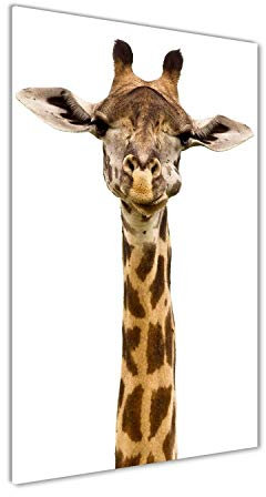 Tulup Glas-Bild Wandbild aus Glas - Wandkunst - Wandbild hinter gehärtetem Sicherheitsglas - Dekorative Wand für Küche & Wohnzimmer 70x140 - Tiere - Giraffe - Braun