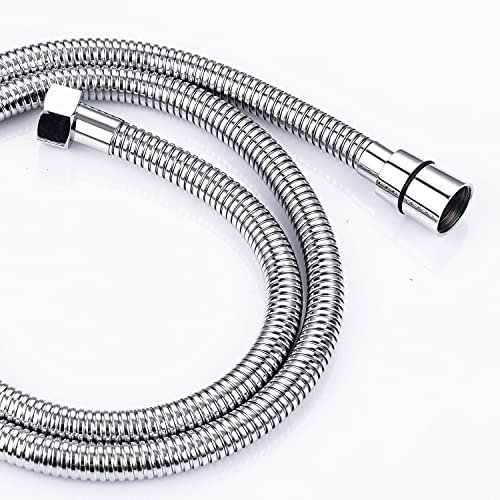 ONECE Duschschlauch 2M Edelstahl Brauseschlauch, Verdrehschutz Handbrauseschlauch flexibel Duschkopfschlauch, Universal Ersatz-Schlauch für Handbrause- & Duschsystem, Chrom