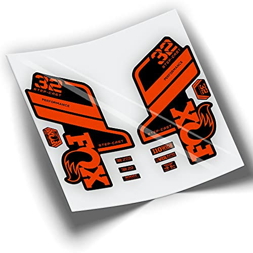Aufkleber Gabel Fox 32 Performance Step Cast 2021 Farben WP407 rot orange neon