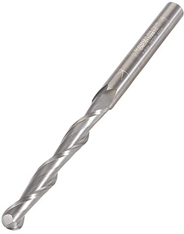 Trend CNC Bullnose Spiral Up-Cut Oberfräser, 8 mm Schaft, 8 mm Schnittdurchmesser & 62 mm Schnittlänge, massives Wolframkarbid, CNC/311X8STC
