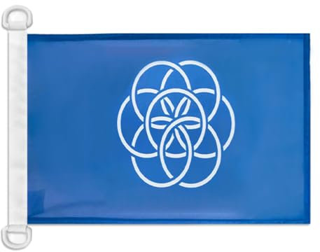 BANDERA NAUTICA de la HUMANIDAD 45x30cm - Pabellón de conveniencia DEL PLANETA TIERRA 30 x 45 cm anillos - AZ FLAG
