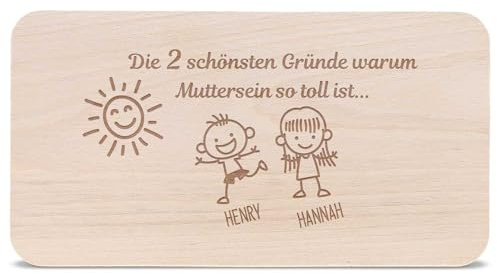 GRAVURZEILE Schneidebrett mit Gravur - Der schönste Grund - Frühstücksbrettchen aus Buchenholz - Personalisierte Geschenke für Papa Mama Oma & Opa zum Geburtstag Weihnachten Vatertag und Muttertag