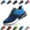 Zapatos de Seguridad Hombre Mujer Zapatillas Trabajo Ligero Comodo Calzado de Seguridad con Punteras de Acero Transpirable Antideslizante Azul EU 46