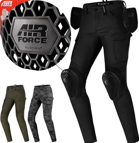 SHIMA GIRO 2.0 LADY Motorradhose Damen - 4 Airforce Protektoren, Elastische, Slim Fit, Cargo Biker Hose mit DuraQL Aramid (Schwarz, 24)