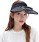 Sun Visor Hat with Fan Wide Brim Beach Cap Cooling Sun UV Protection Hat Empty Top Sun Hat Summer Topless Sunhat with Adjustable Elastic Buckle for Women Men Hiking Camping Travelling Fishing Cycling
